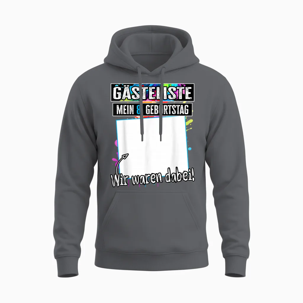 8 Jahre Junge Mädchen - Mein 8 Geburtstag Kindergeburtstag Unisex Hoodie in Charcoal