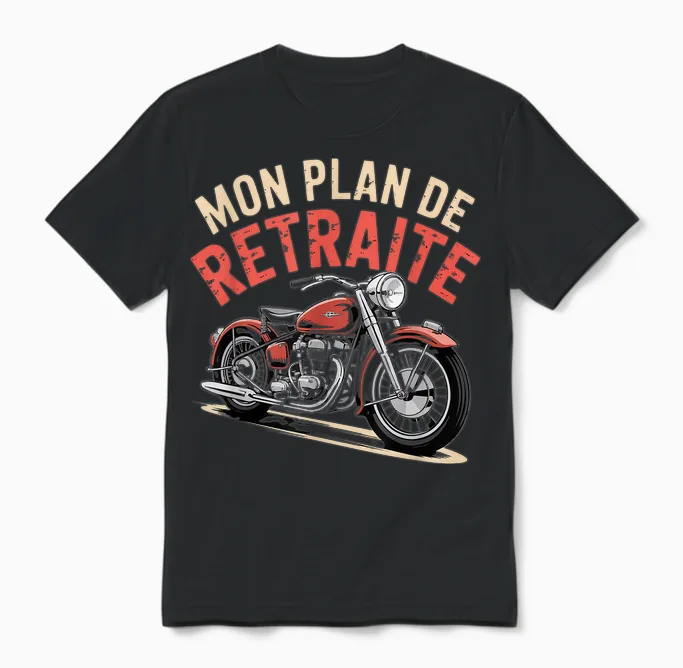 Motorcycle Retirement Man Humour Gift Funny Biker Funny Unisex T-Shirt in Black