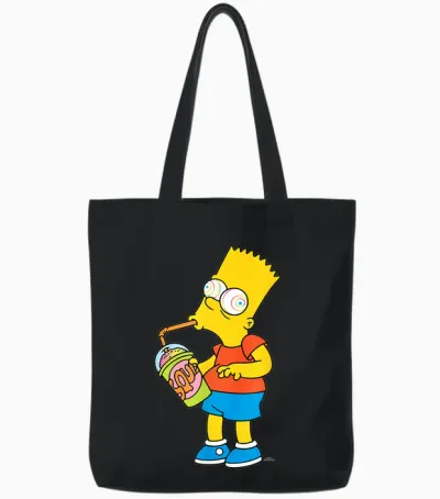 The Simpsons Bart Simpson Squishee Brain Freeze Tote Bags - Black