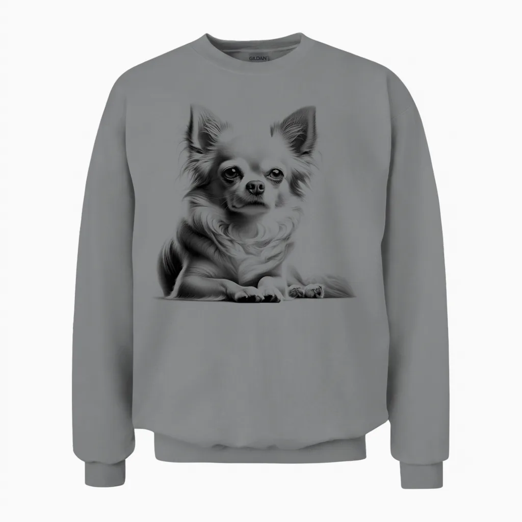 Süßer Chihuahua in Liegender Poser Unisex Sweatshirt in Sport Grey
