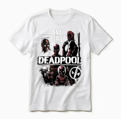 Marvel Deadpool & Wolverine We Are Deadpool Group Shot T-Shirt, Black, S Unisex T-Shirt - White