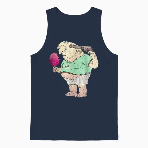 Desmond Smiling Friends Cotton Candy Unisex Tank Top in Navy