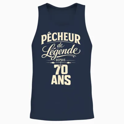 Pêcheur De Légende 70 Ans Homme Cadeau Anniversaire Pêche Unisex Tank Top - Navy