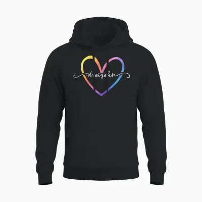 13th Birthday Cute Heart Girl 13 Years Old Teenager Unisex Hoodie - Black