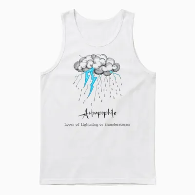 13 Astrapophile Lover of Lightning Unisex Tank Top - White