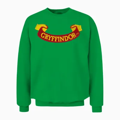 Harry Potter Gryffindor Banner Embroidery Design Unisex Sweatshirt - Irish Green