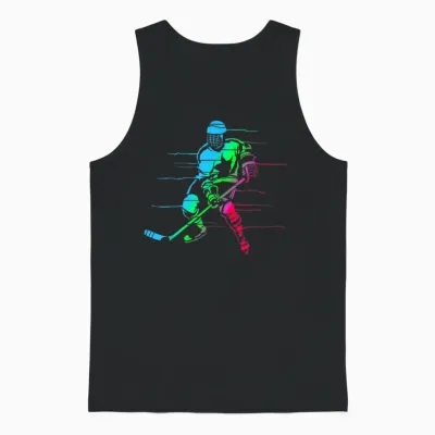 Love Ice Hockey Designs Hobby - Eishockeyspieler, Buntes Design, Hobby-Eishalle T-Shirt, Unisex, S, Kurzarm, Colorful, Klein, Eu 15, 1 Count, Erwachsene, Herren, Damen, Unisex Kinder, Sports/t-Shirts Unisex Tank Top - Black