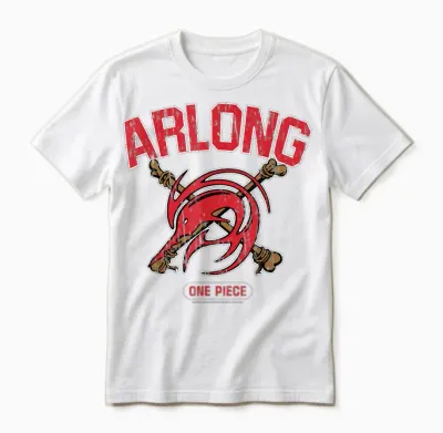 One Piece Arlong Pirates Crossbone Emblem Anime T-Shirt, Black, S Unisex T-Shirt - White