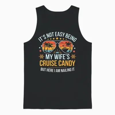 Matching Couples Cruise Candy Husband and Wife Cruise Unisex Tank Top - Black