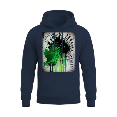 Street Culture Grunge Style Unisex Hoodie - Navy