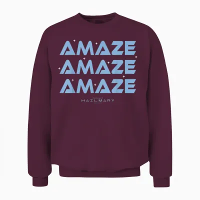 Project Hail Mary Amaze Repeat Typography Unisex Sweatshirt - Maroon