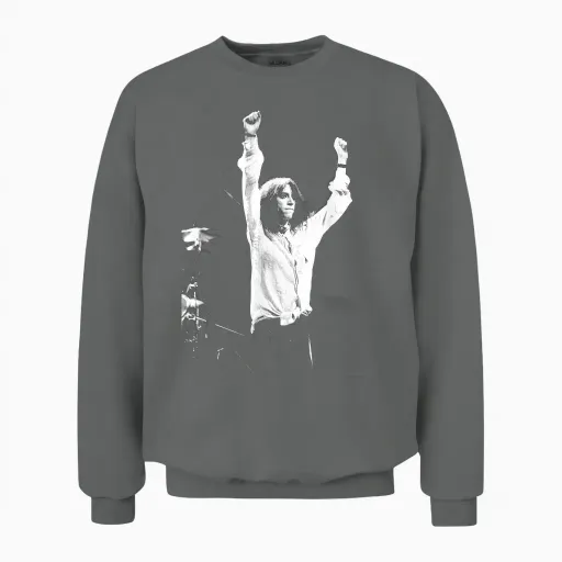 Singer Pattie Smith Live on Stage by Simon Fowler T-Shirt, Black, S Unisex Sweatshirt - Graphite Heather