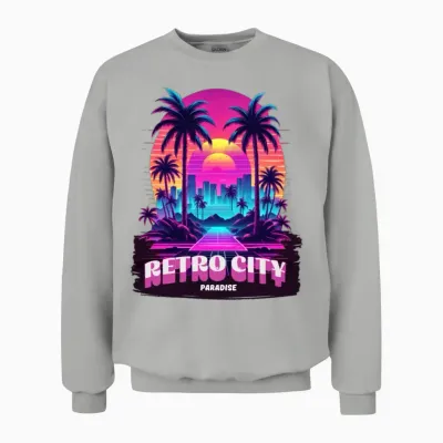 'retro City Paradise' Gd Unisex Sweatshirt - Ash