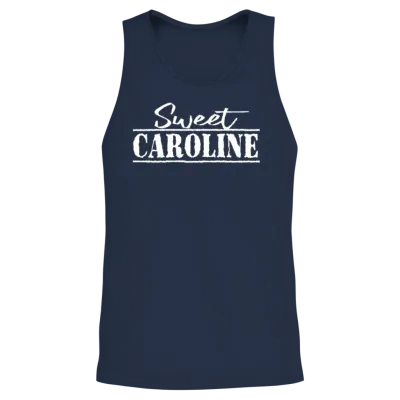 Sweet Caroline White 3 Unisex Tank Top - Navy