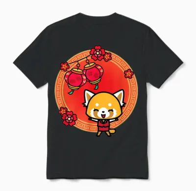 Aggretsuko Lunar New Year Unisex T-Shirt - Black