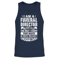 Funeral Director I Solve Problems You Don't Know Unisex Tank Top - Navy – 2