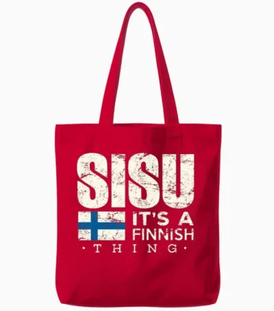 Finland Shirt Sisu It's a Finnish Thing Gift Tote Bags - Red