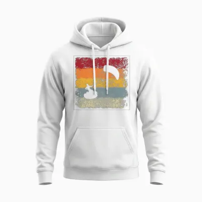 Kite Surfing Retro Unisex Hoodie - White