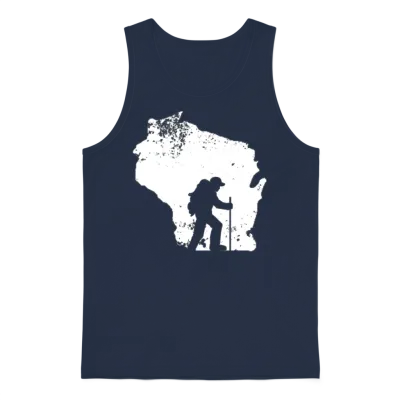 Wisconsin�hiker Shirt Love Mountain Hiking Unisex Tank Top - Navy