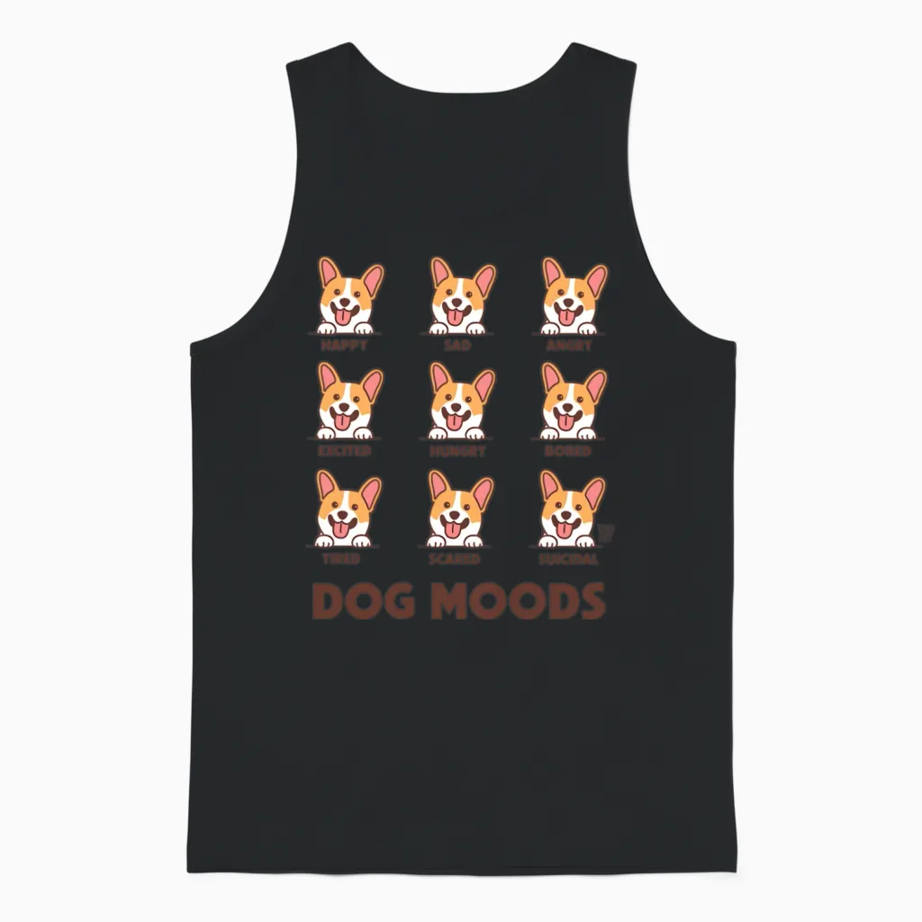 Dog Moods Lovers Unisex Tank Top in Black