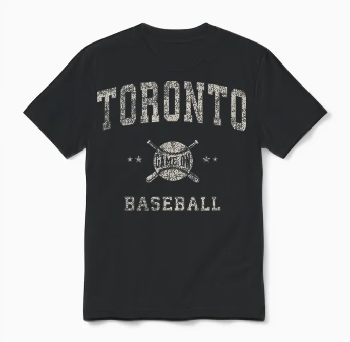Toronto Vintage Baseball Throwback Retro Design Unisex T-Shirt in Black