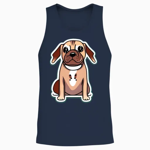 Dog Funny Cute, Dogs Puppy, Animal Dog Lover Unisex Tank Top - Navy