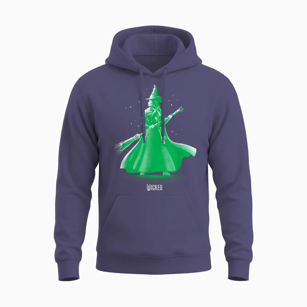 Wicked Unisex-Adults Classic Fit Green Elphaba Pose Tonal Unisex Hoodie in Heather Sport Dark Navy