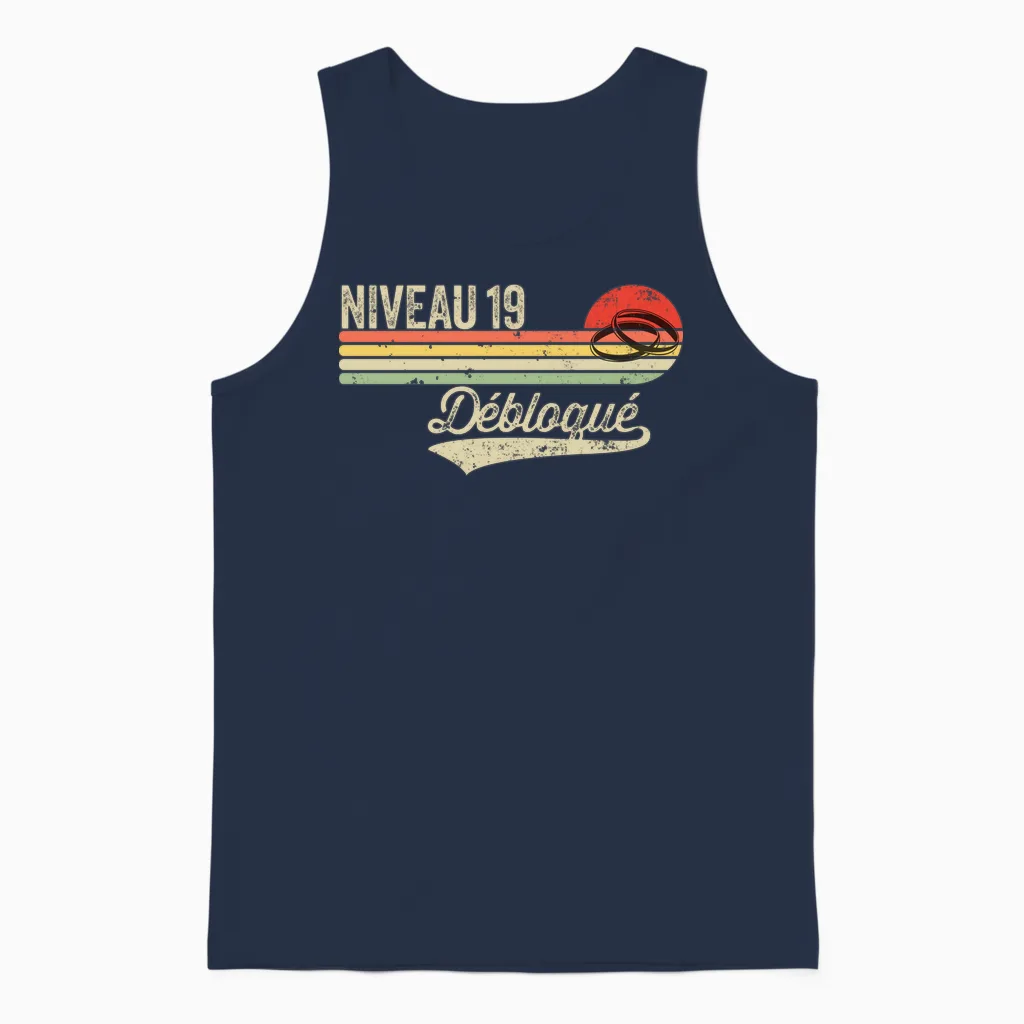 Idée Cadeau Humour Noces De Cretonne - 19 Ans De Mariage Manche Longue Unisex Tank Top in Navy