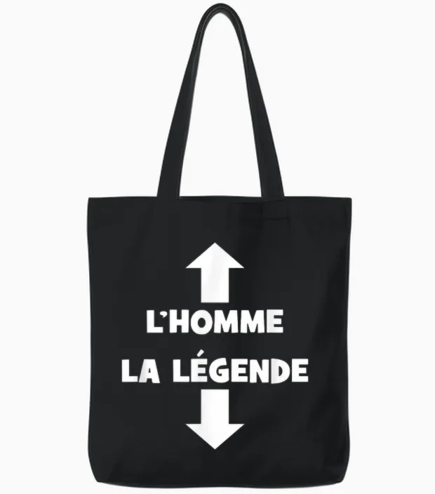 Men's Birthday Gift Original Humour Funny the Legend Tote Bags in Black