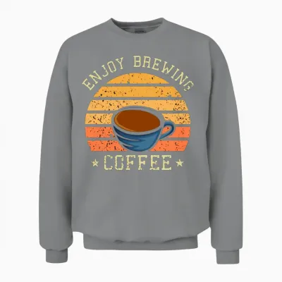 Enjoy Brewing Coffee Retro Unisex Sweatshirt - Sport Grey