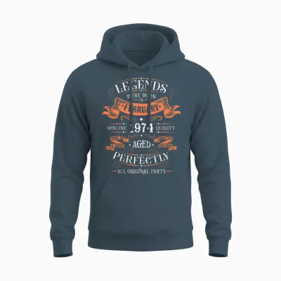 February 1974| February 1974 Anniversary 1974 Unisex Hoodie - Dark Heather