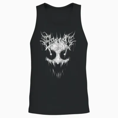 Sei Nett Black Death Metal Schrift Creepy Ghost Face Metalhead Unisex Tank Top - Black