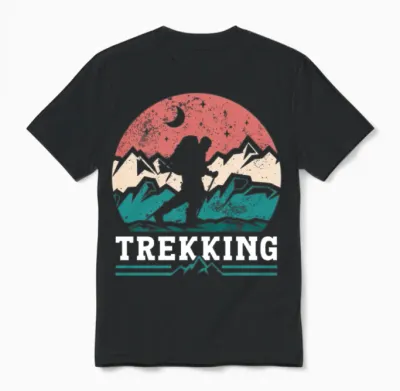 Trekking Hiking Hike Hiker Lover Unisex T-Shirt - Black
