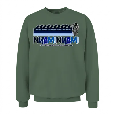 Nyaminyami Og 3 Color Waves Unisex Sweatshirt - Military Green
