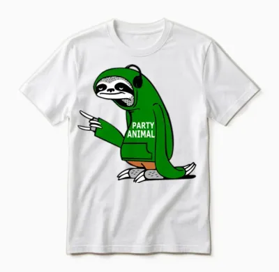 Party Animal Funny Unisex T-Shirt - White