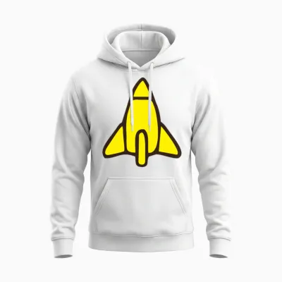 Reggie Rocket Unisex Hoodie - White