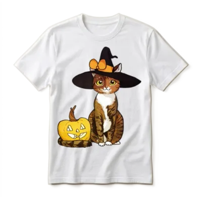 Funny Cat Halloween Unisex T-Shirt - White