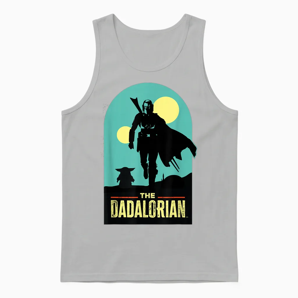 Star Wars the Dadalorian Mandalorian and Grogu Father's Day Unisex Tank Top in Ash