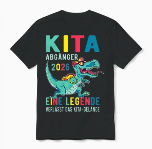 Kinder Kita Abgänger 2026 Eine Legende Verlässt Das Kita Gelände Unisex T-Shirt in Black