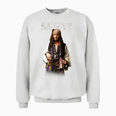 Disney Pirates of the Caribbean Captain Jack Savvy? Unisex Sweatshirt - White