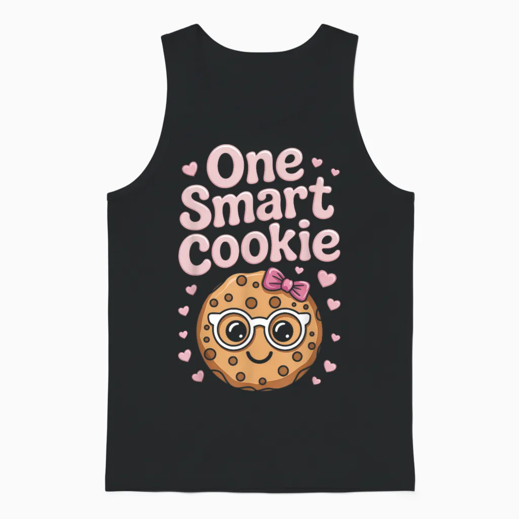 One Smart Cookie Funny Chocolate Chip Cookie Unisex Tank Top in Black