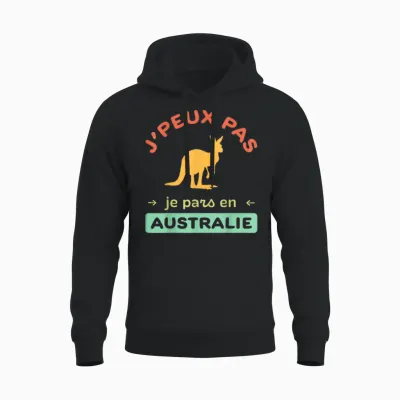 I Can't, I'm Going to Australia Pvt Tourist Unisex Hoodie - Black