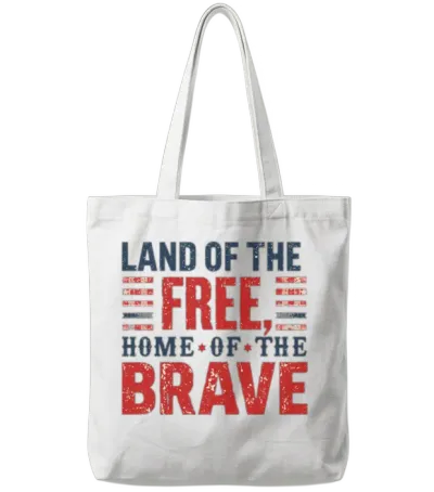 Land of the Free, Home of the Brave Tote Bags - White