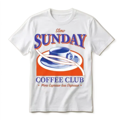 Slow Sunday Coffee Club Unisex T-Shirt - White