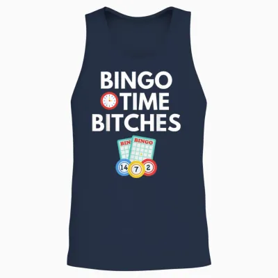Bingo Time Bitches Funny Bingo Player Game Lover Gift Humor T-Shirt Small Unisex Tank Top - Navy