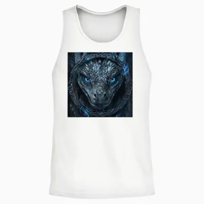 Viking Dragon Jormungandr & Niddhogg Vikings Dragon T-Shirt, Black Unisex Tank Top - White