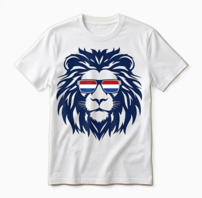 Niederlande Löwe Niederlande Flagge Holland Niederländisch Orange Unisex T-Shirt in White