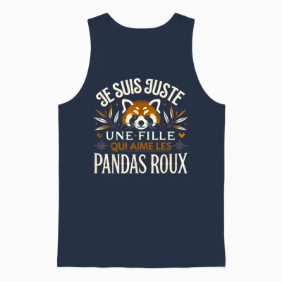 Red Panda Girl Red Panda T-Shirt, Black, S Unisex Tank Top - Navy