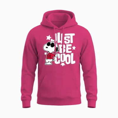 Snoopy Joe Cool Be Cool Long Sleeve Design Unisex Hoodie - Heliconia