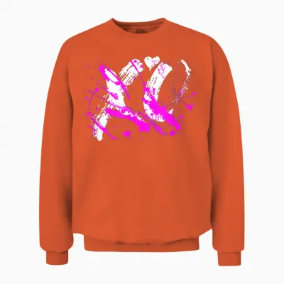 Motif Rose Xo Splash Pink Unisex Sweatshirt - Orange
